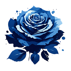 watercolour image of blue rose